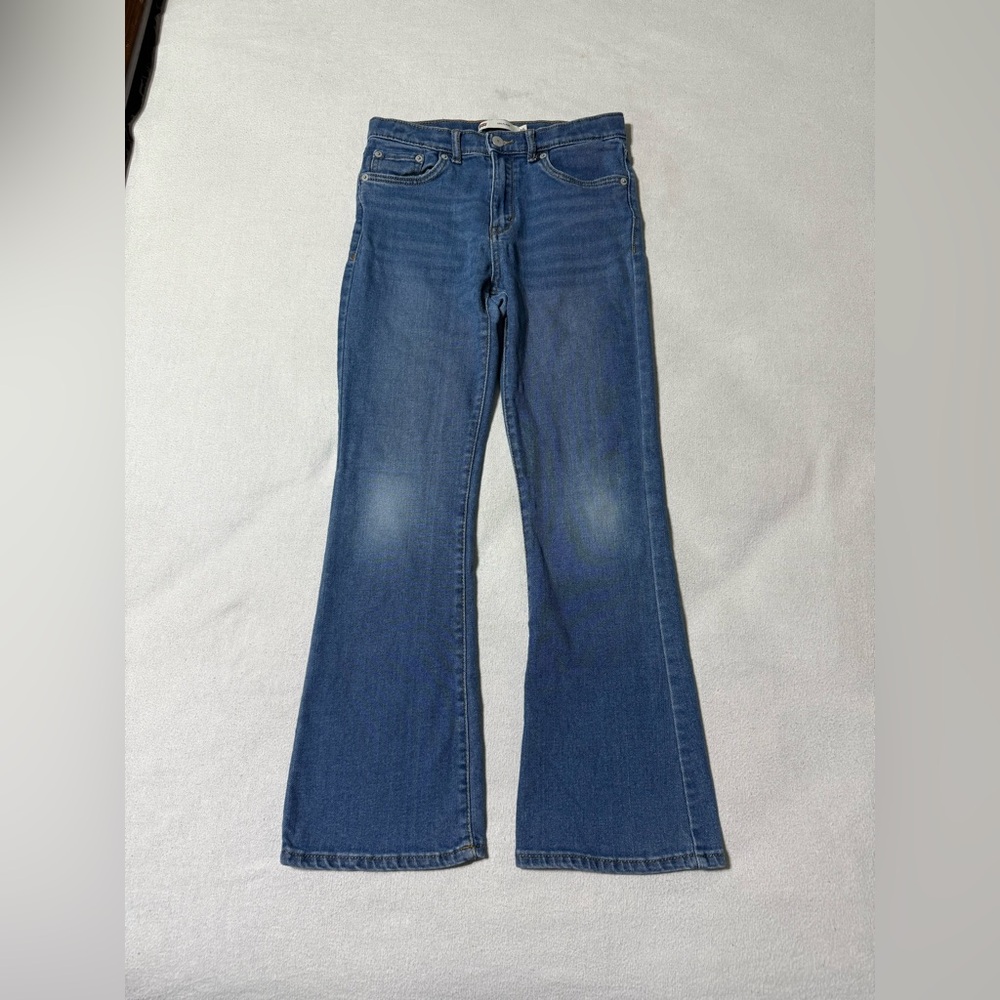 Levi's Youth 726 Stretch Flare Jeans Girls Size 16 Medium‎ Wash Adjustable Waist